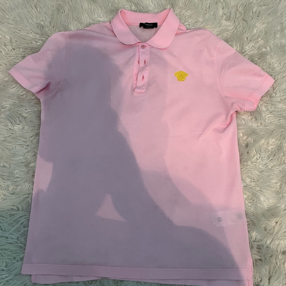 Versace pink polo with Medusa logo